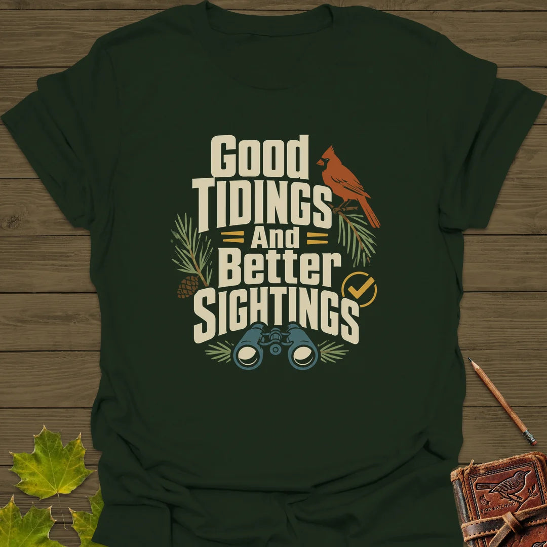 Good Tidings Sightings T-Shirt in Forest Green