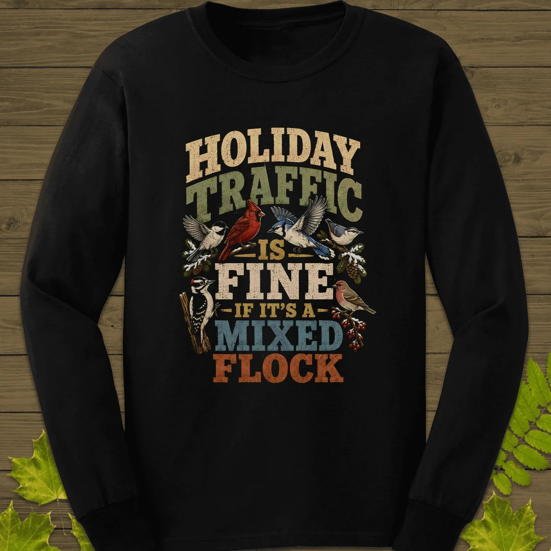 Mixed Flock Traffic Long Sleeve in Black