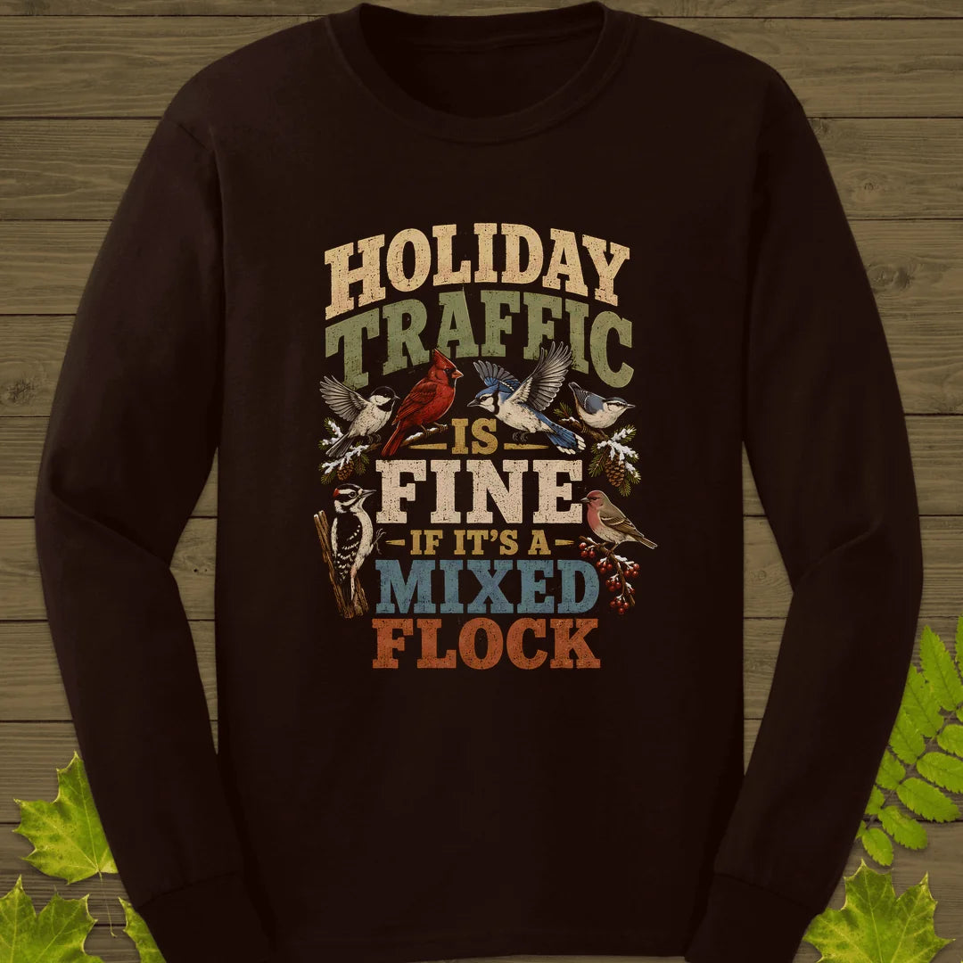 Mixed Flock Traffic Long Sleeve in Dark Chocolate