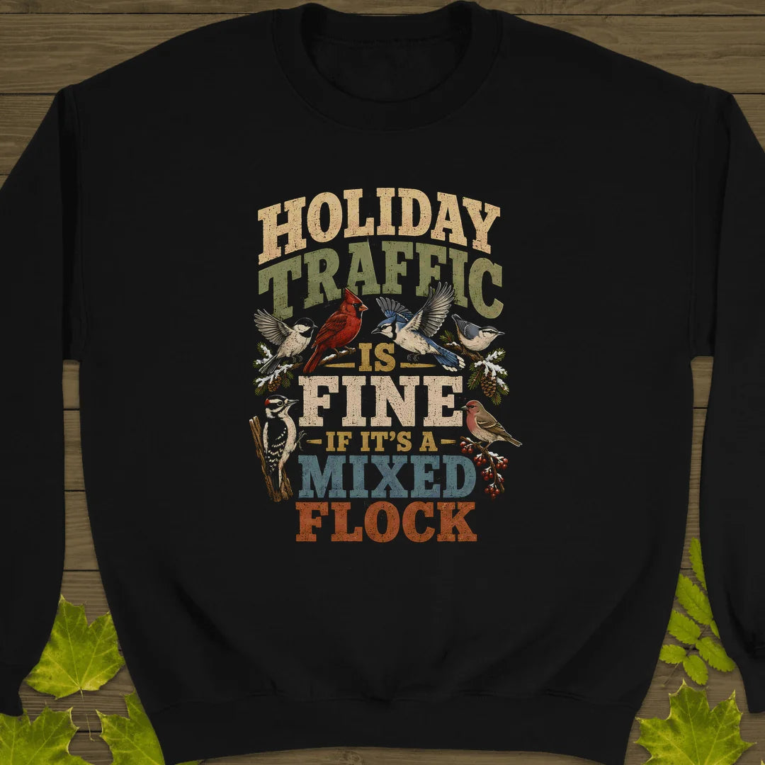 Mixed Flock Traffic Sweatshirt in Black