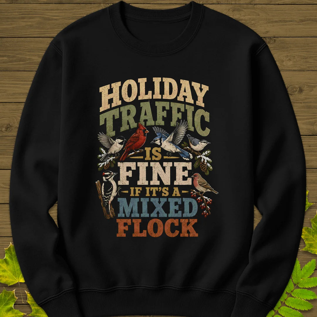 Mixed Flock Traffic Sweatshirt in Black