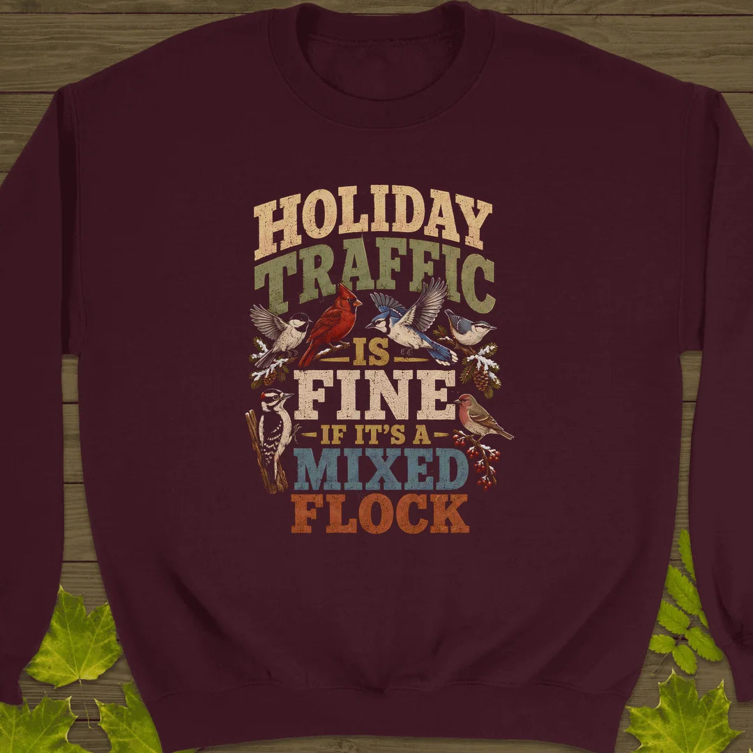 Mixed Flock Traffic Sweatshirt in Maroon