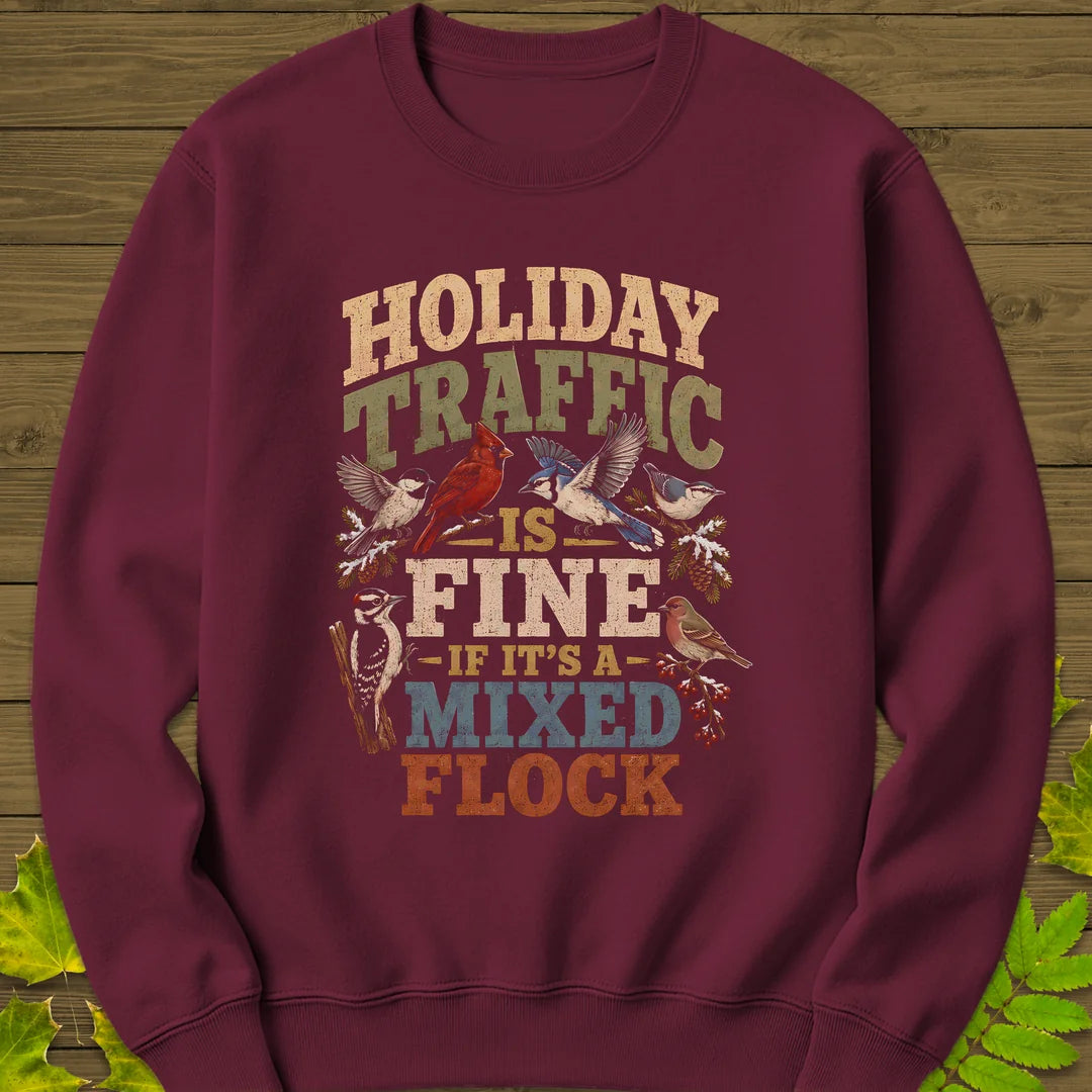Mixed Flock Traffic Sweatshirt in Maroon