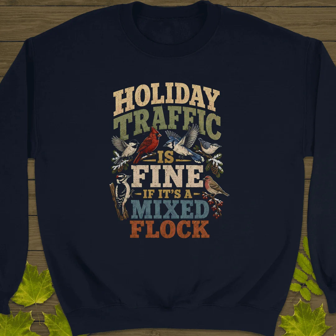 Mixed Flock Traffic Sweatshirt in Navy