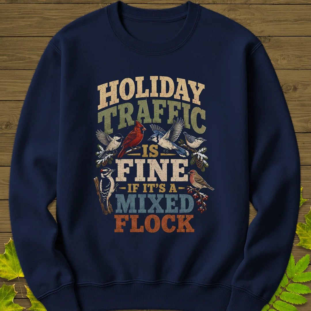 Mixed Flock Traffic Sweatshirt in Navy