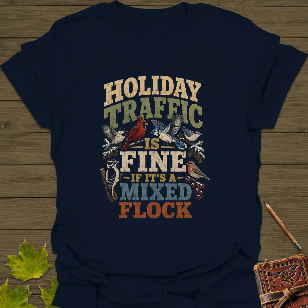 Mixed Flock Traffic T-Shirt in Navy