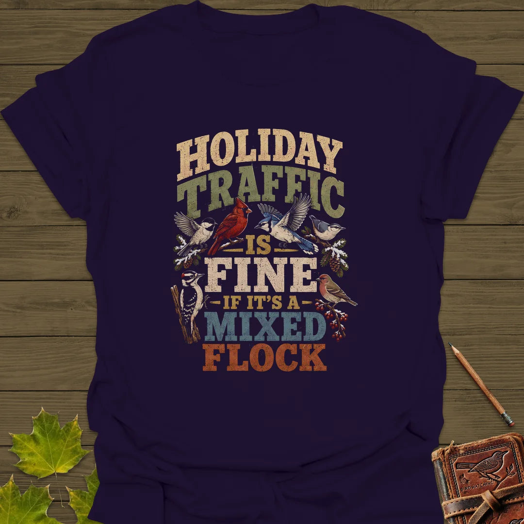 Mixed Flock Traffic T-Shirt in Purple