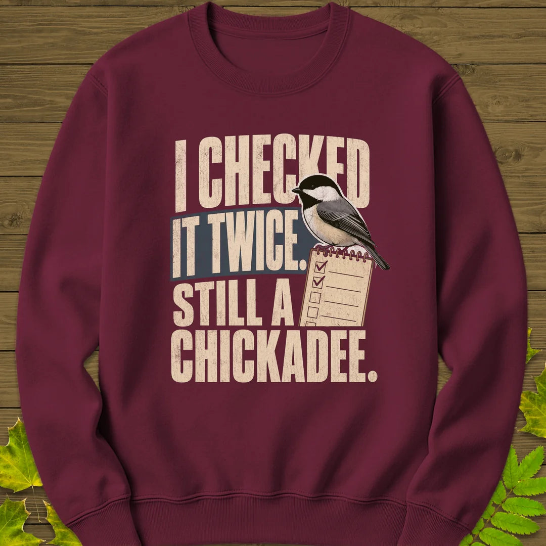 Checked It Twice Sweatshirt in Maroon