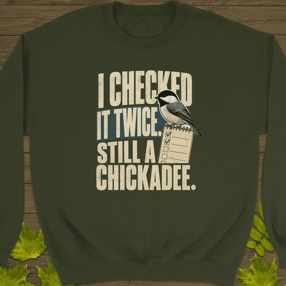 I Checked It Twice Sweatshirt in Military Green