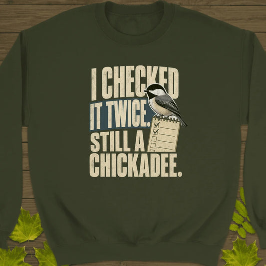 Checked It Twice Sweatshirt in Military Green