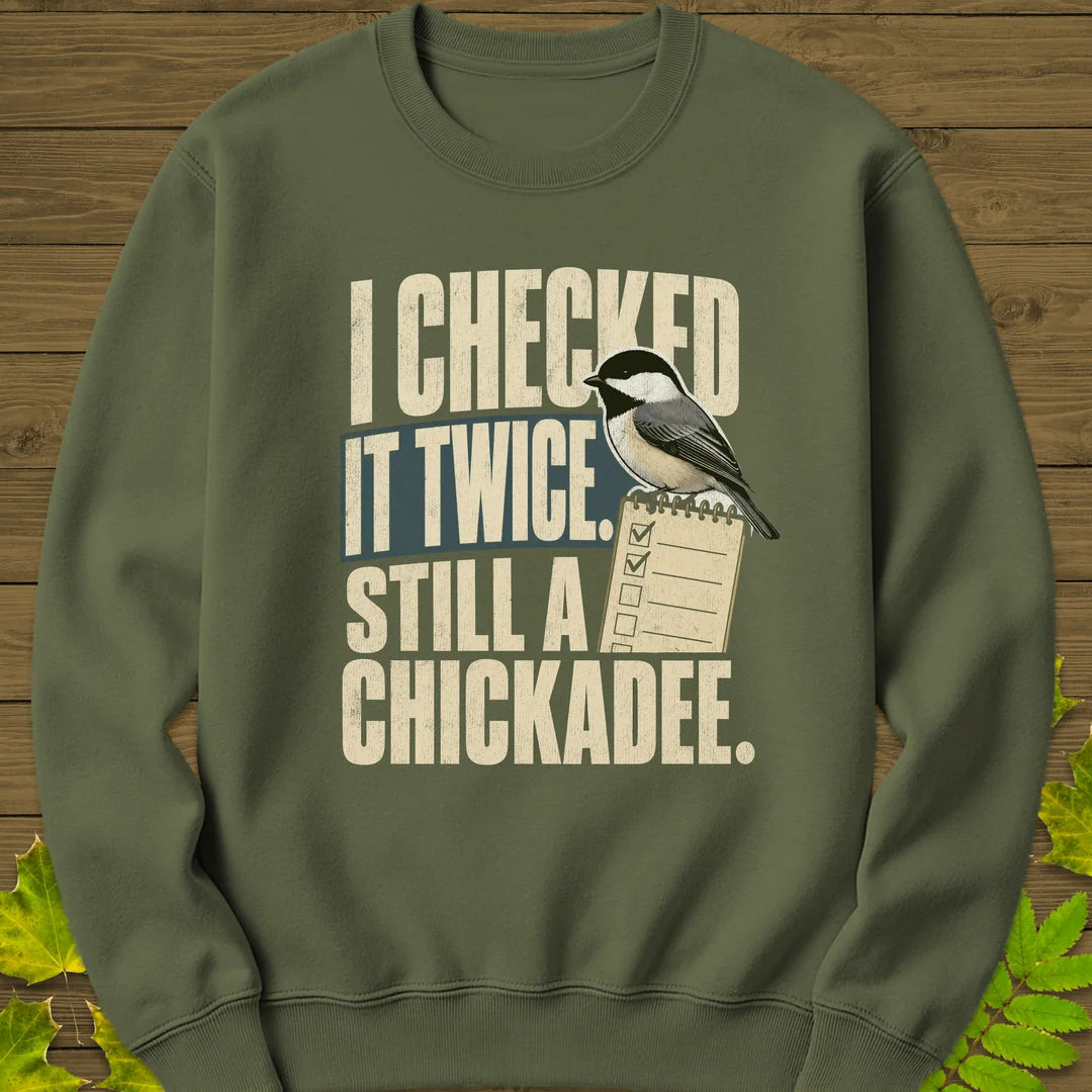 Checked It Twice Sweatshirt in Military Green