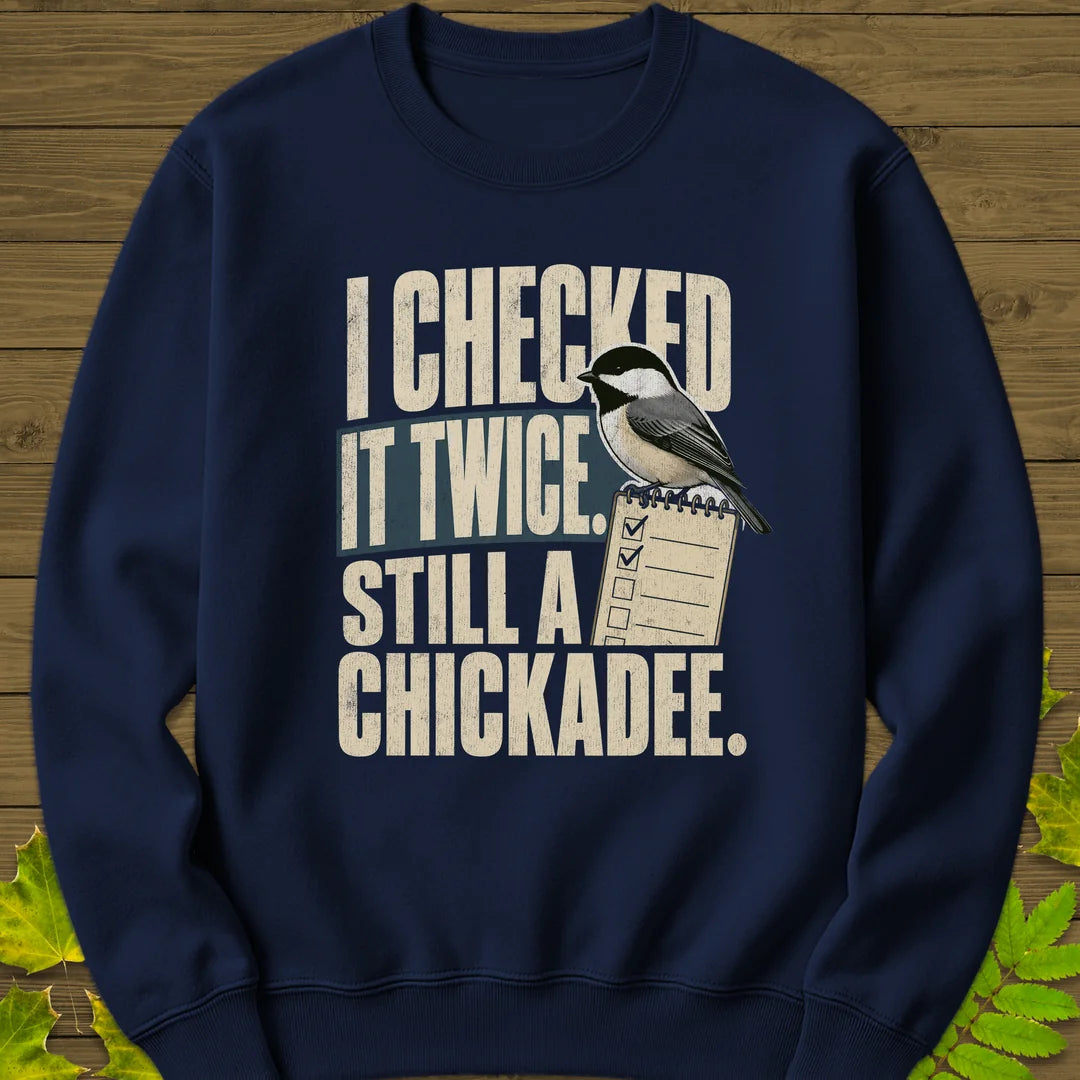 Checked It Twice Sweatshirt in Navy