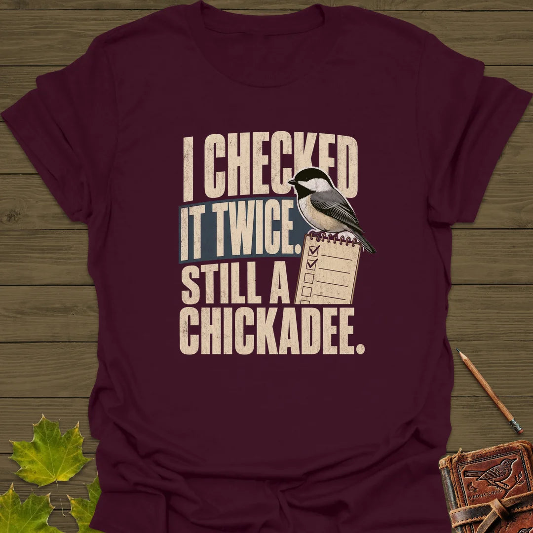 I Checked It Twice T-Shirt in Maroon