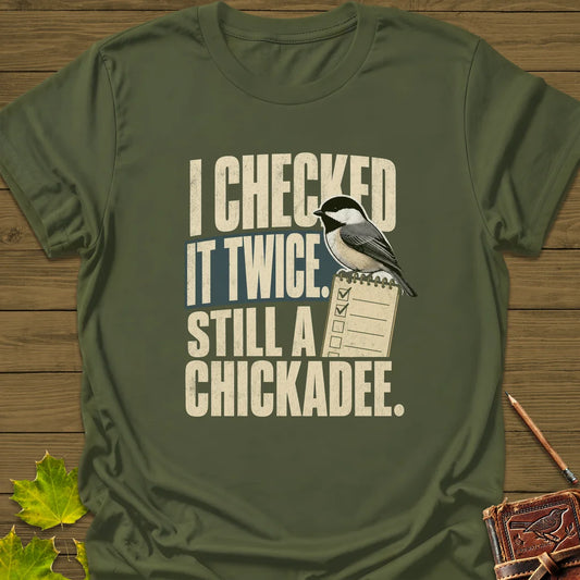 Checked It Twice T-Shirt in Military Green