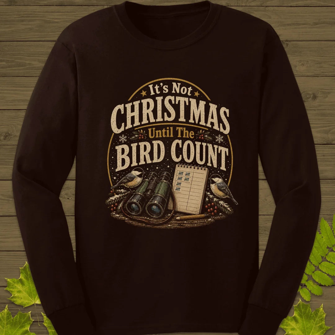 Bird Count Christmas Long Sleeve in Dark Chocolate