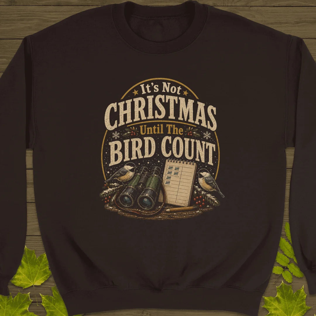 Bird Count Christmas Sweatshirt in Dark Chocolate