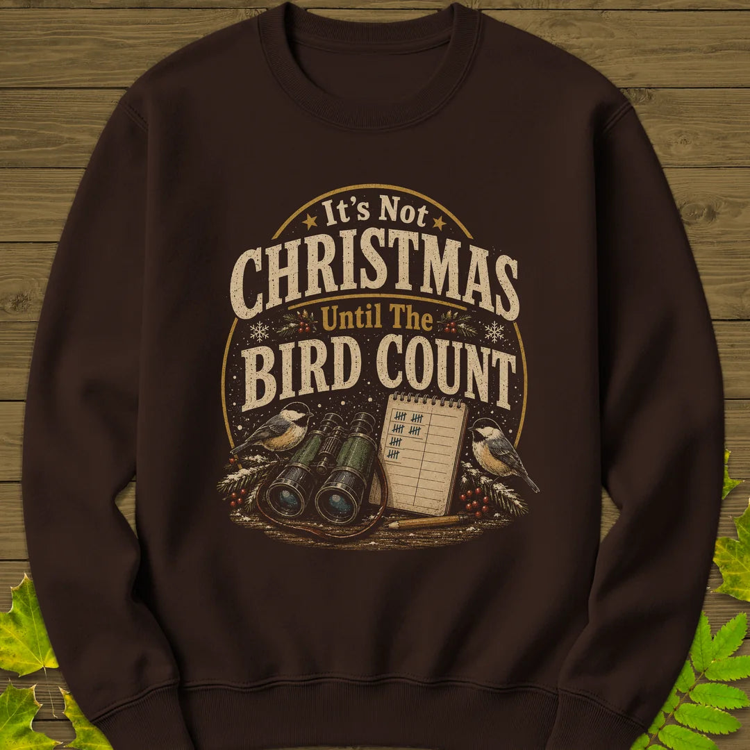 Bird Count Christmas Sweatshirt in Dark Chocolate