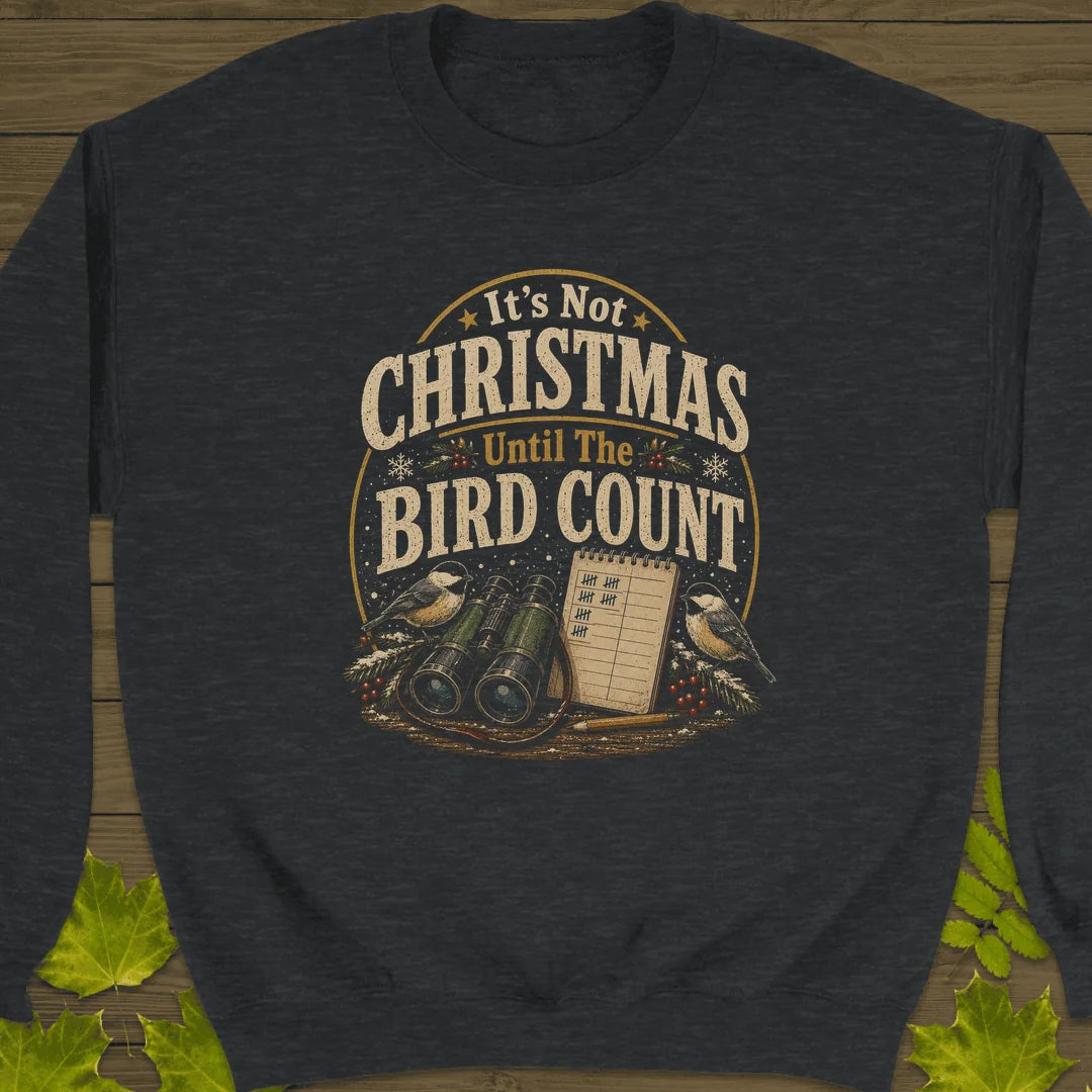 Bird Count Christmas Sweatshirt in Dark Heather