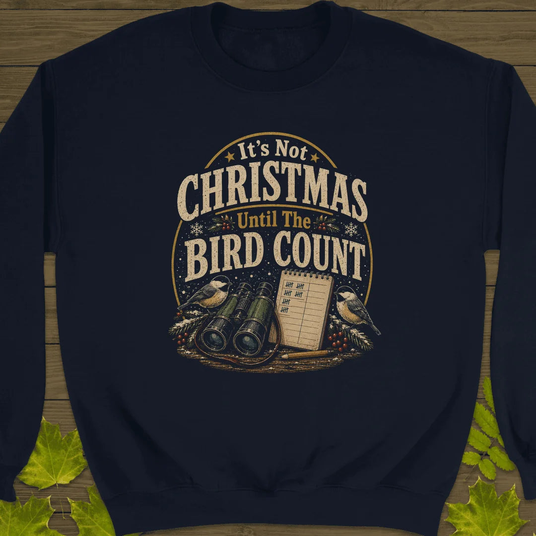Bird Count Christmas Sweatshirt in Navy