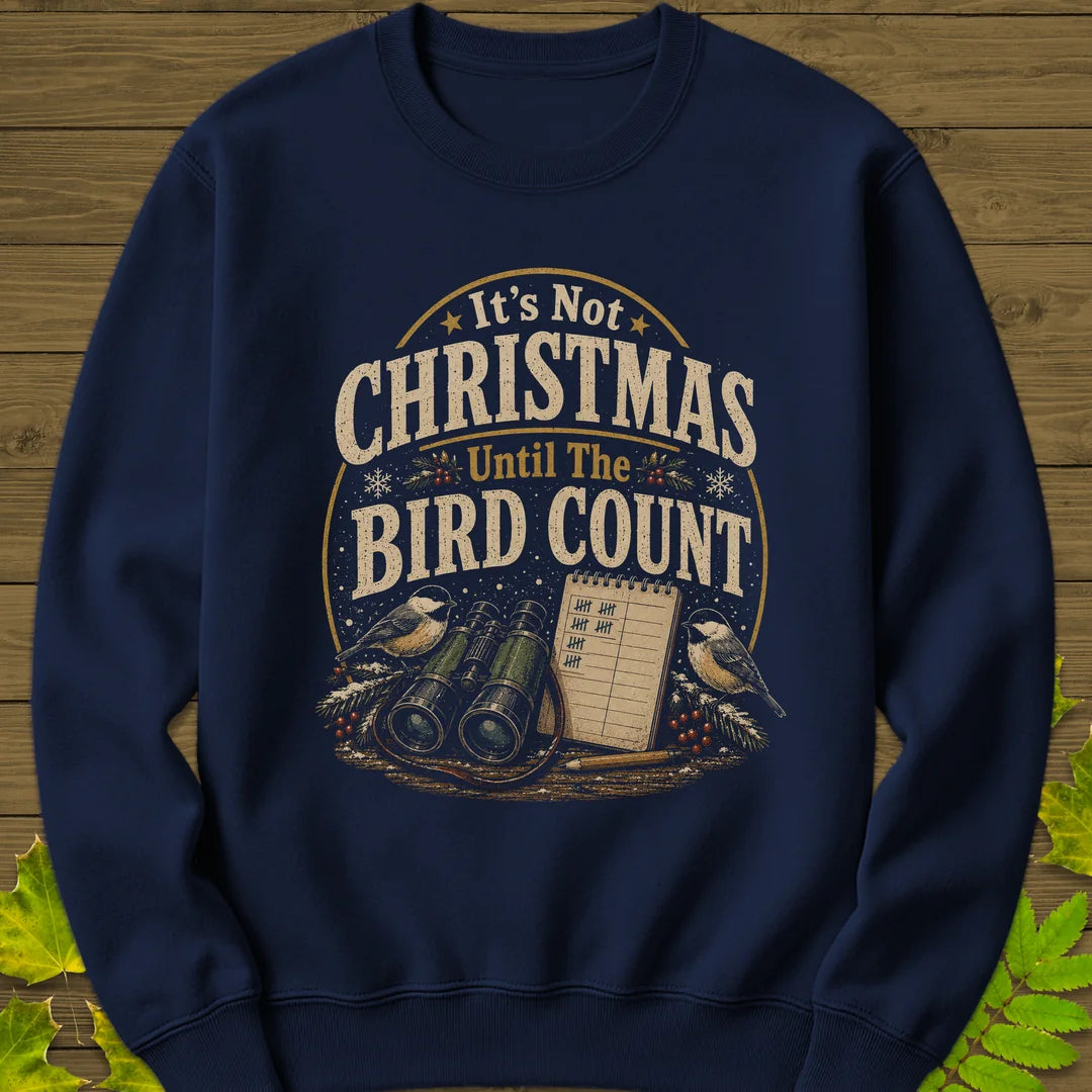 Bird Count Christmas Sweatshirt in Navy