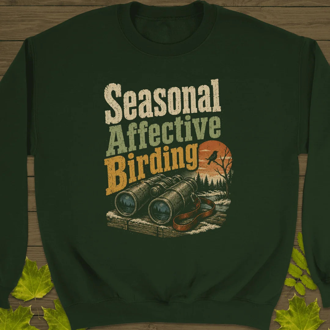 Seasonal Affective Birding Sweatshirt in Forest Green