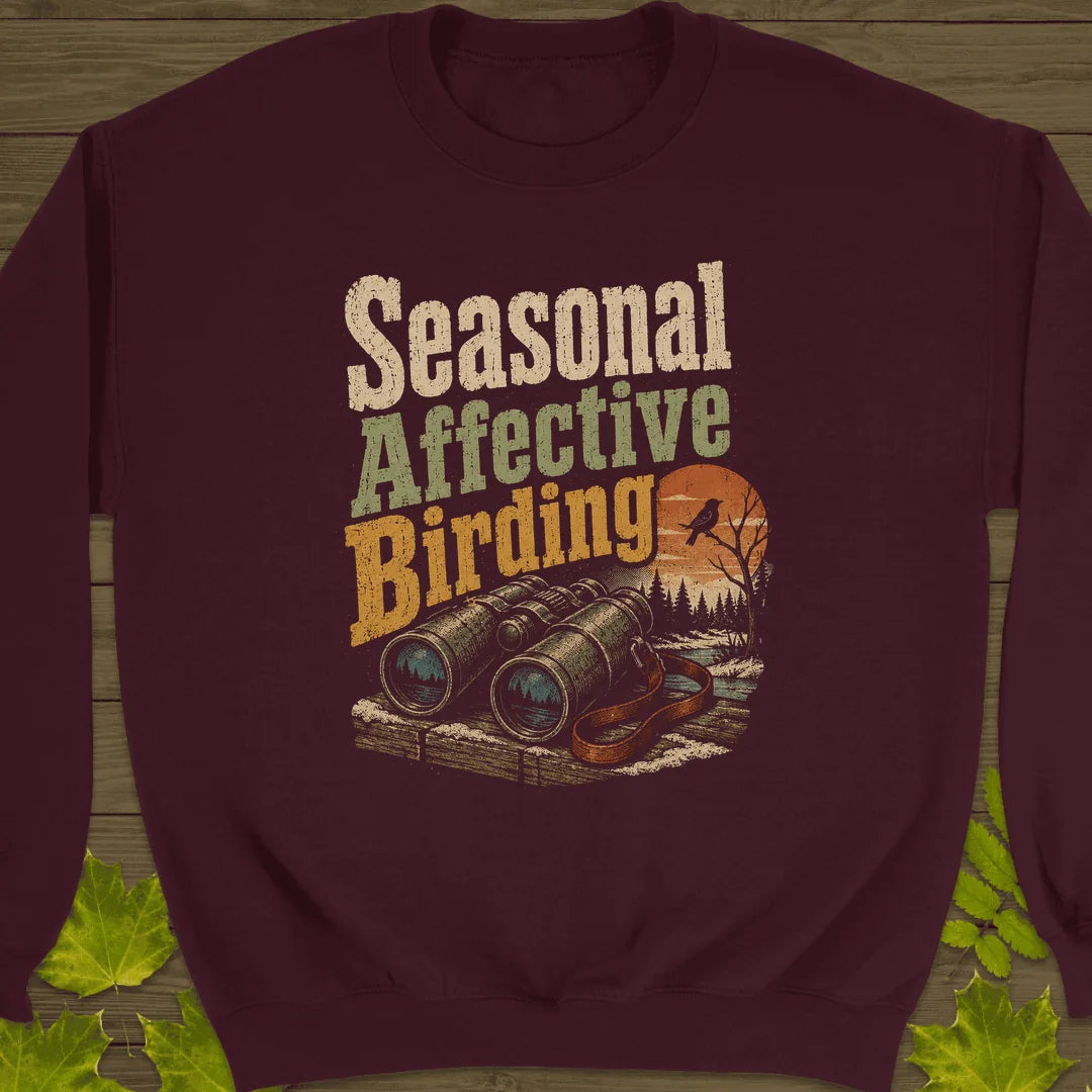 Seasonal Affective Birding Sweatshirt in Maroon