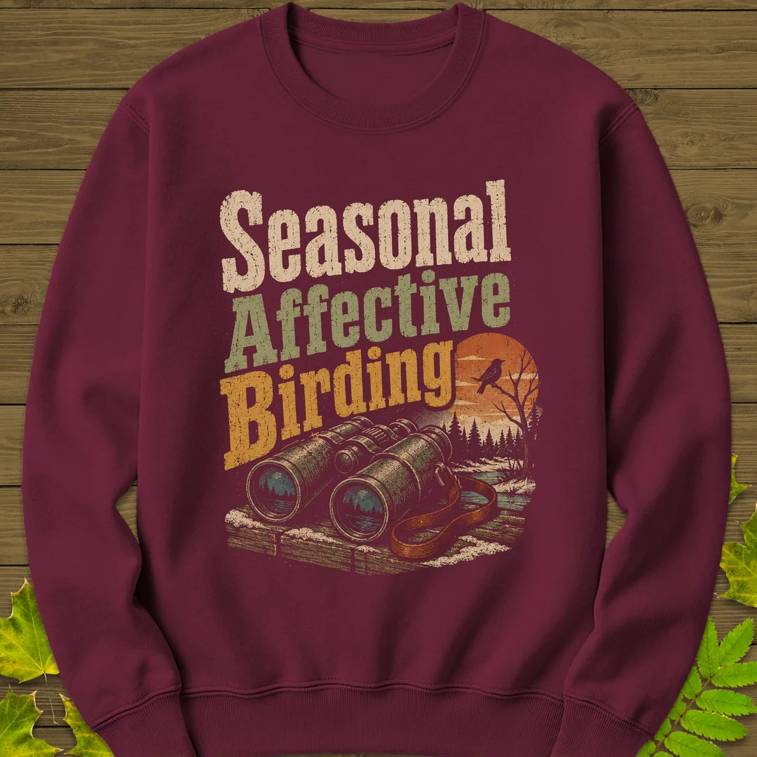 Seasonal Affective Birding Sweatshirt in Maroon