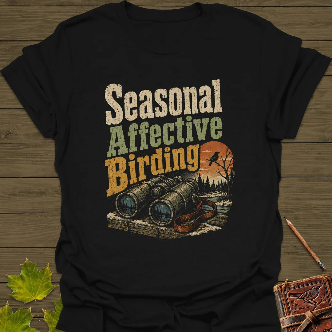 Seasonal Affective Birding T-Shirt in Black