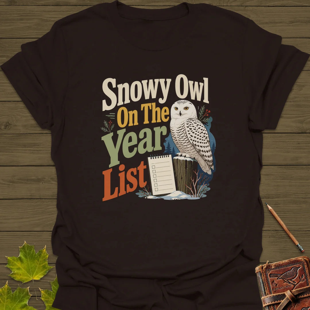 Snowy On The List T-Shirt in Dark Chocolate