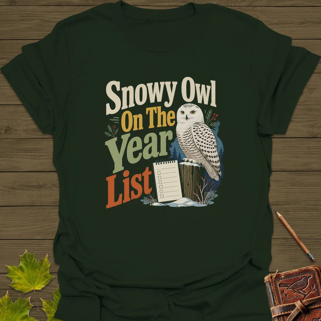 Snowy On The List T-Shirt in Forest Green