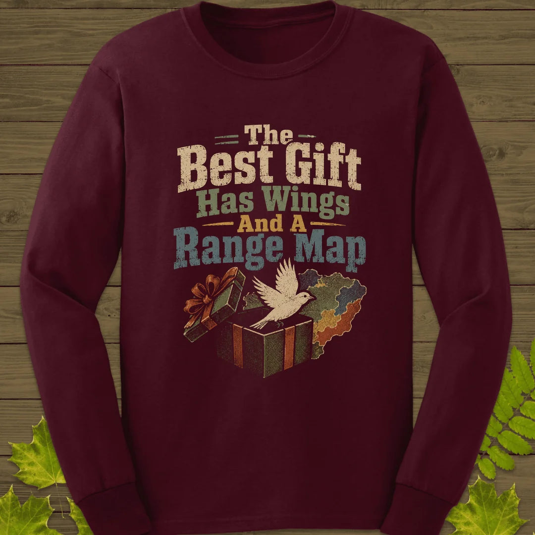 Best Gift Has Wings Long Sleeve in Maroon