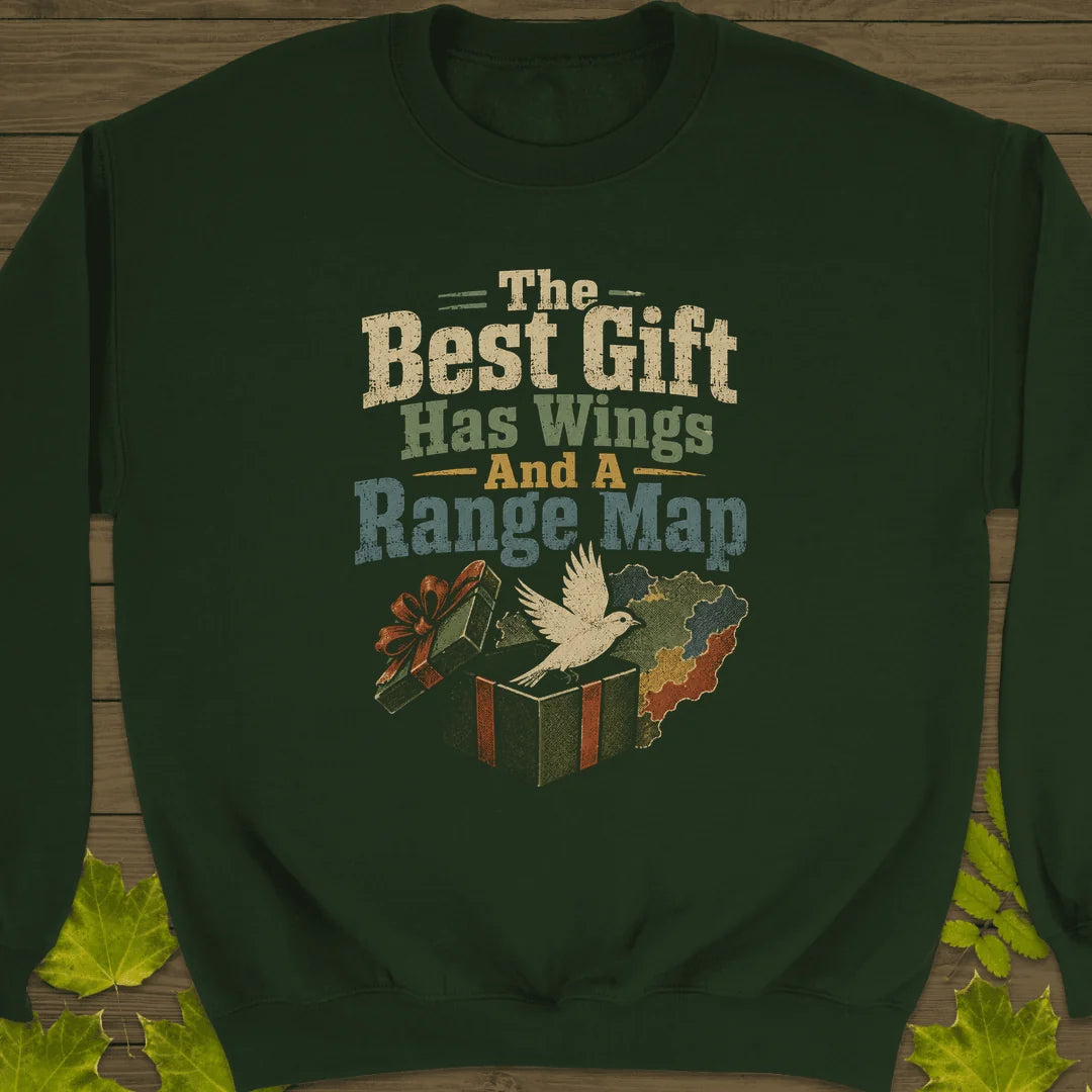 Best Gift Has Wings Sweatshirt in Forest Green