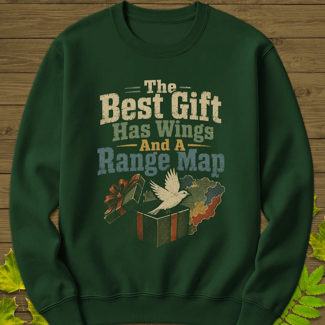 Best Gift Has Wings Sweatshirt in Forest Green