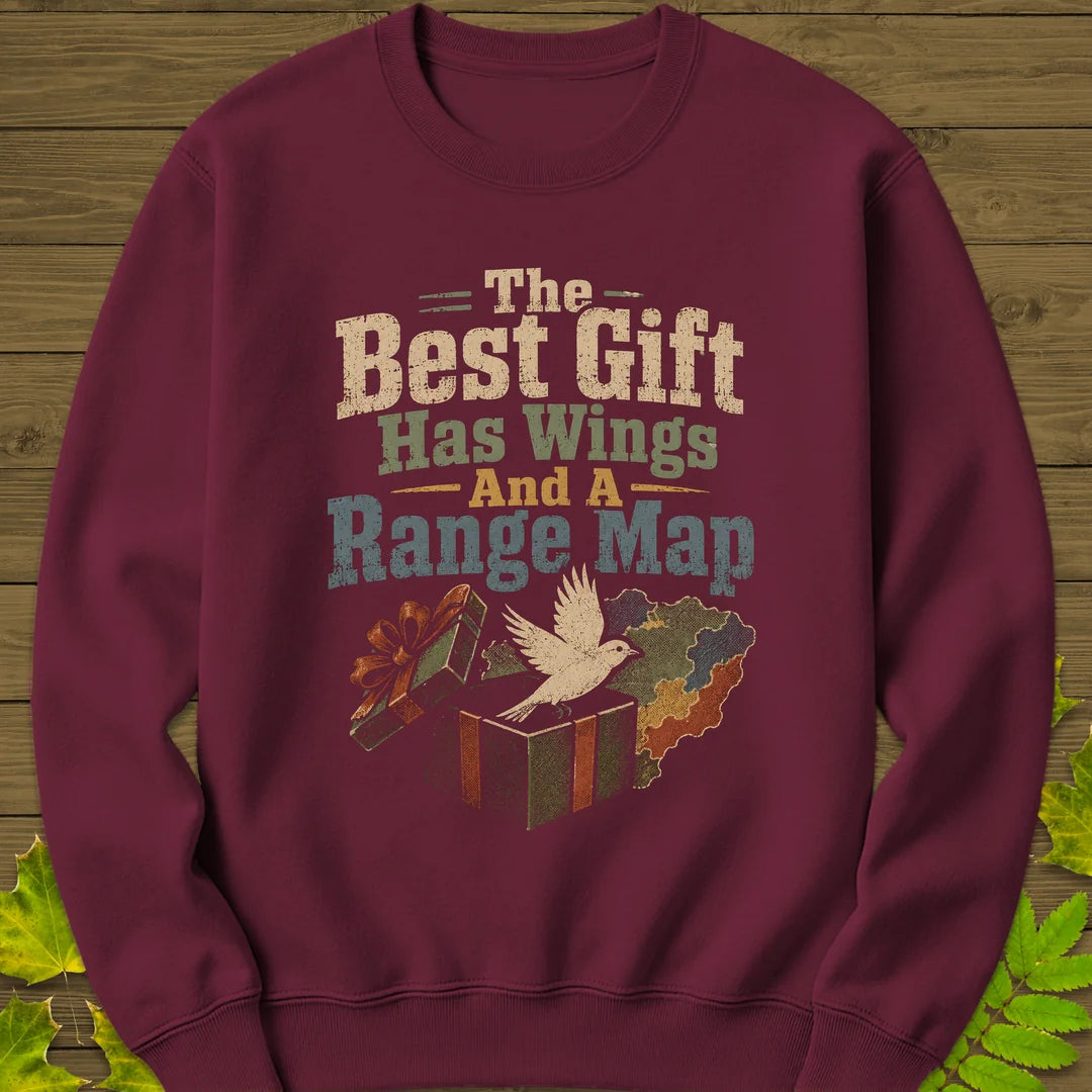 Best Gift Has Wings Sweatshirt in Maroon