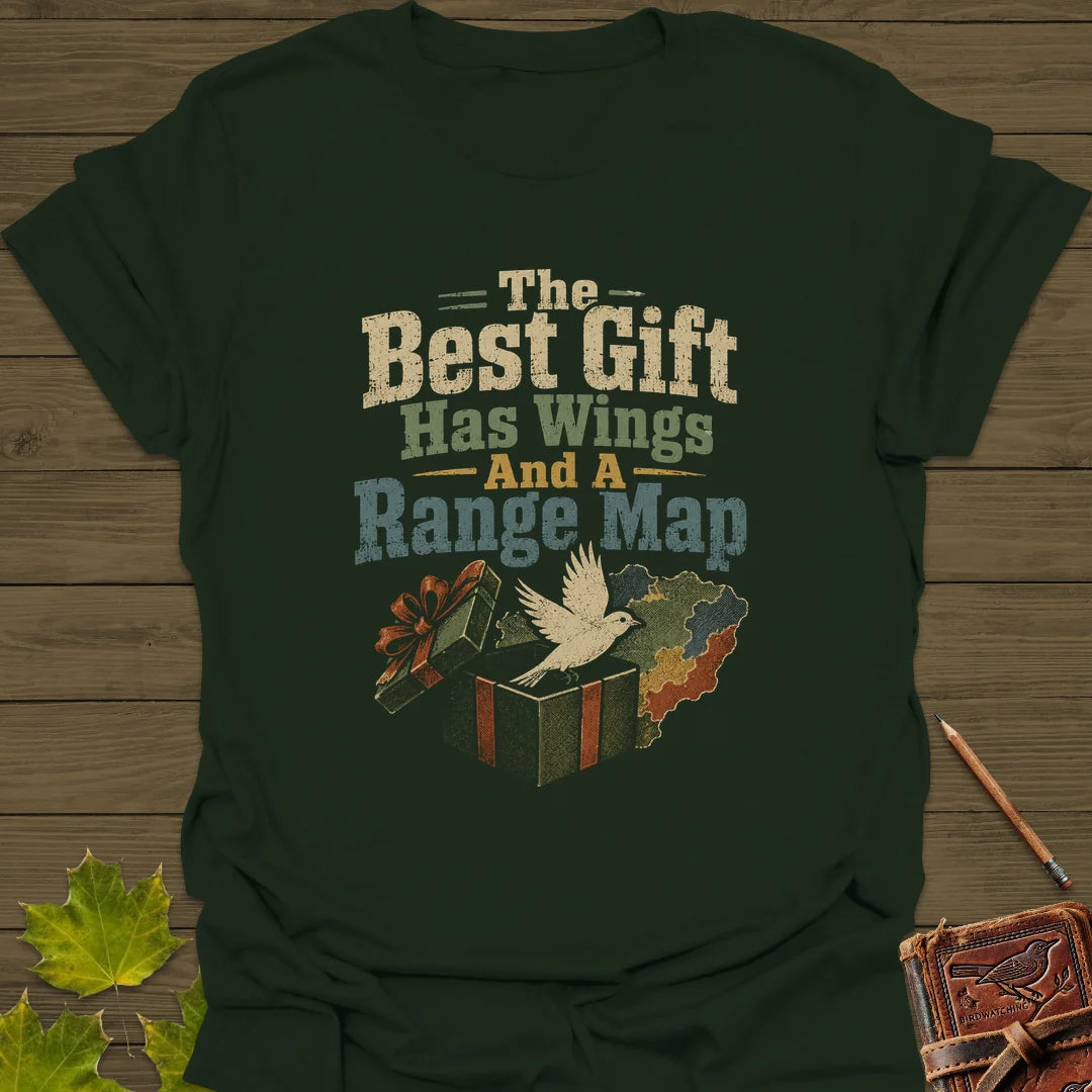 Best Gift Has Wings T-Shirt in Forest Green