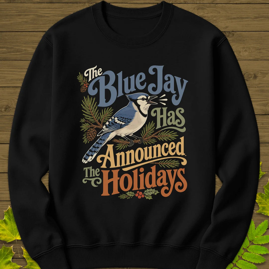 Blue Jay Holiday Herald Sweatshirt in Black