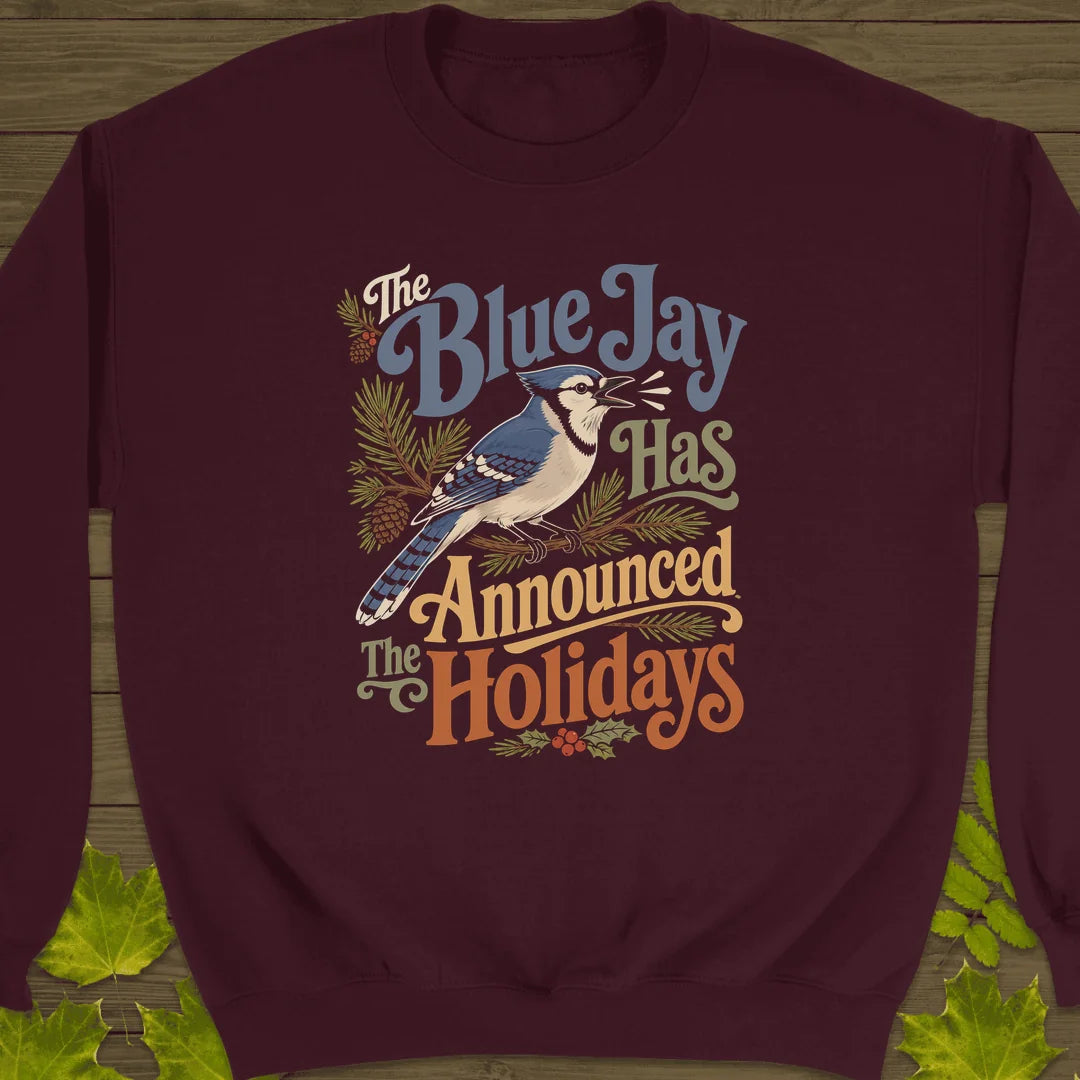 Blue Jay Holiday Herald Sweatshirt in Maroon