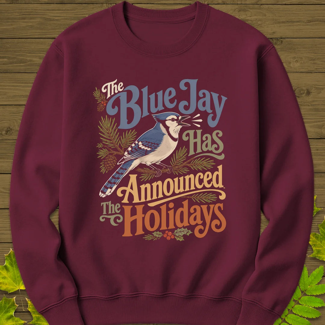 Blue Jay Holiday Herald Sweatshirt in Maroon