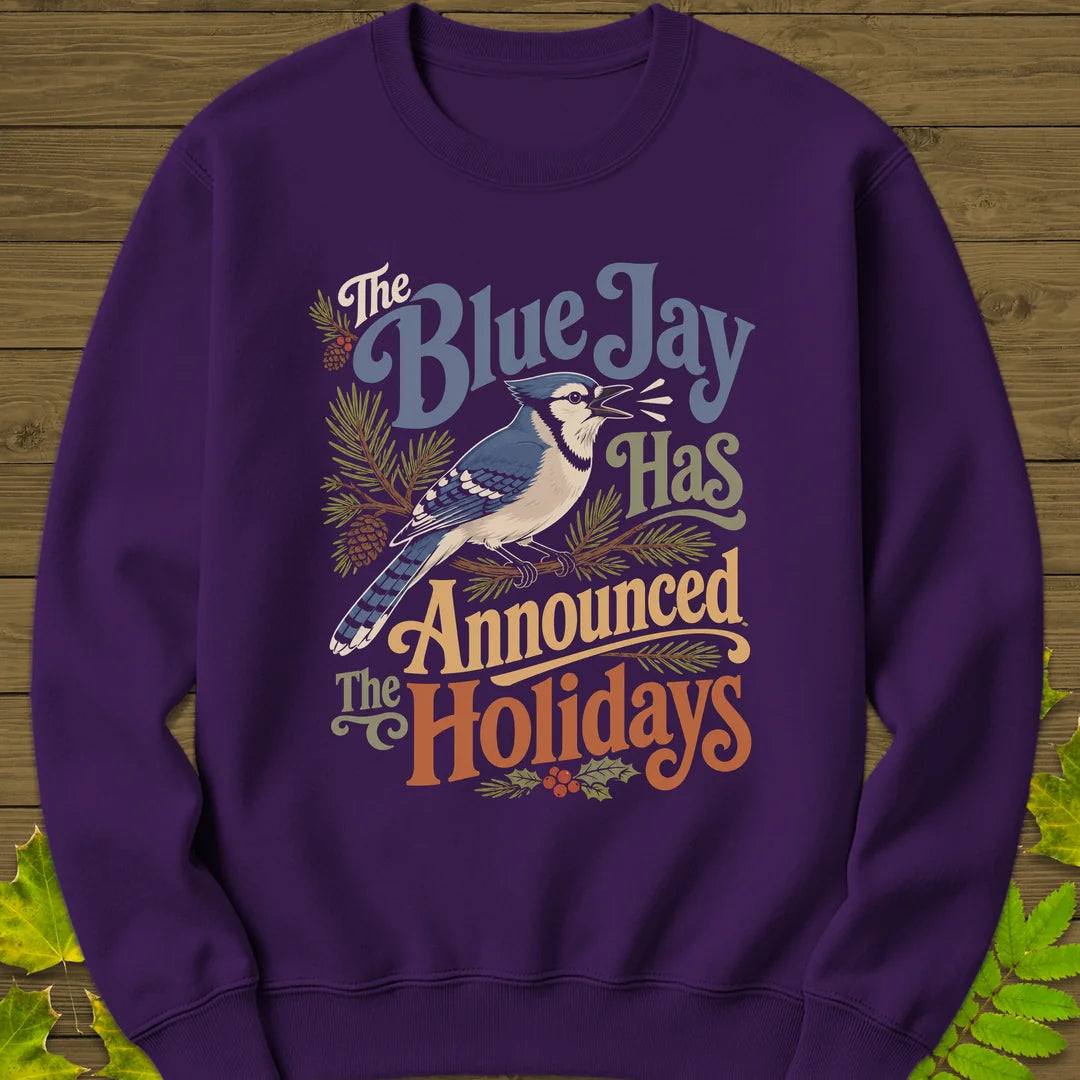 Blue Jay Holiday Herald Sweatshirt in Purple