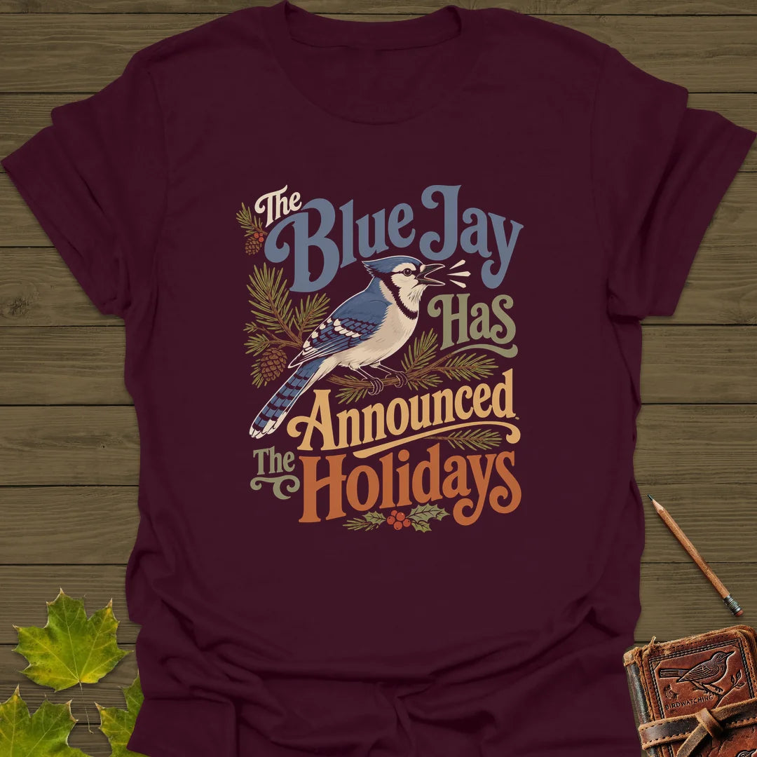 Blue Jay Holiday Herald T-Shirt in Maroon