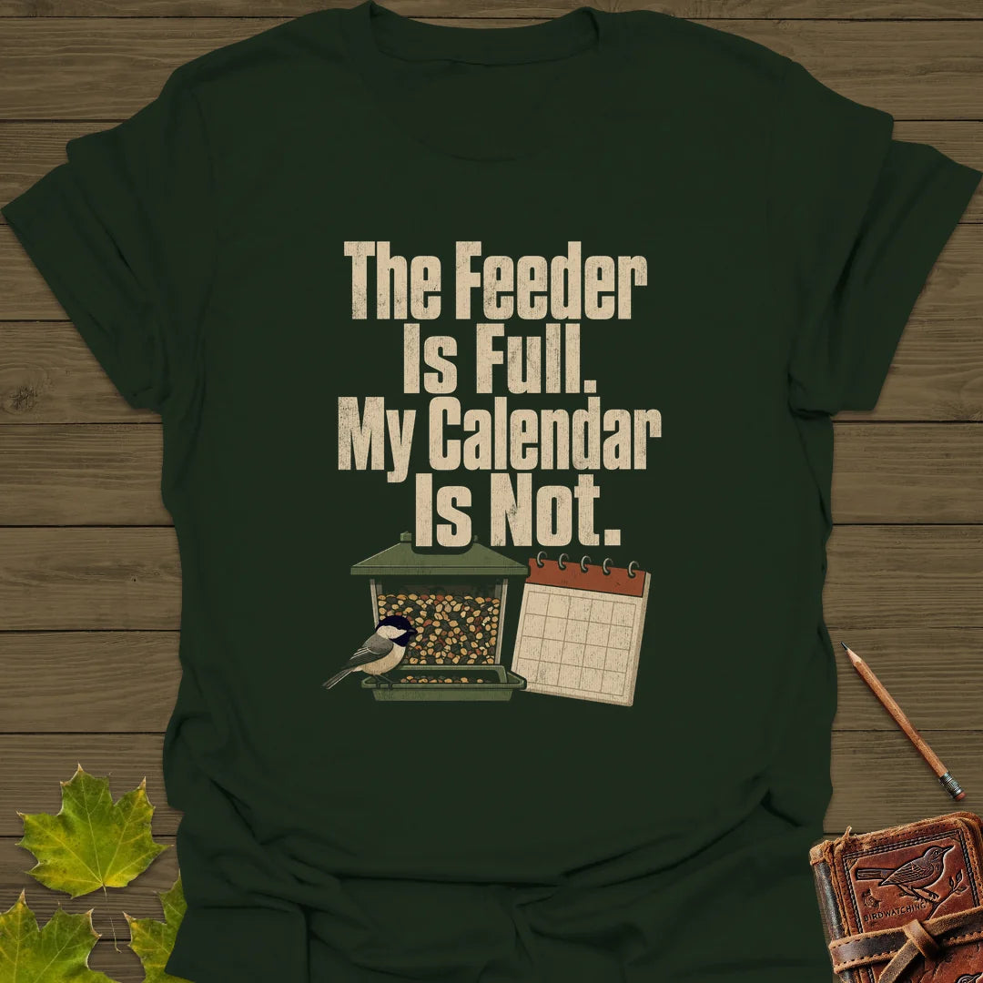 Feeder Full Calendar Empty T-Shirt in Forest Green