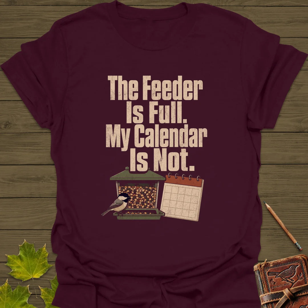 Feeder Full Calendar Empty T-Shirt in Maroon
