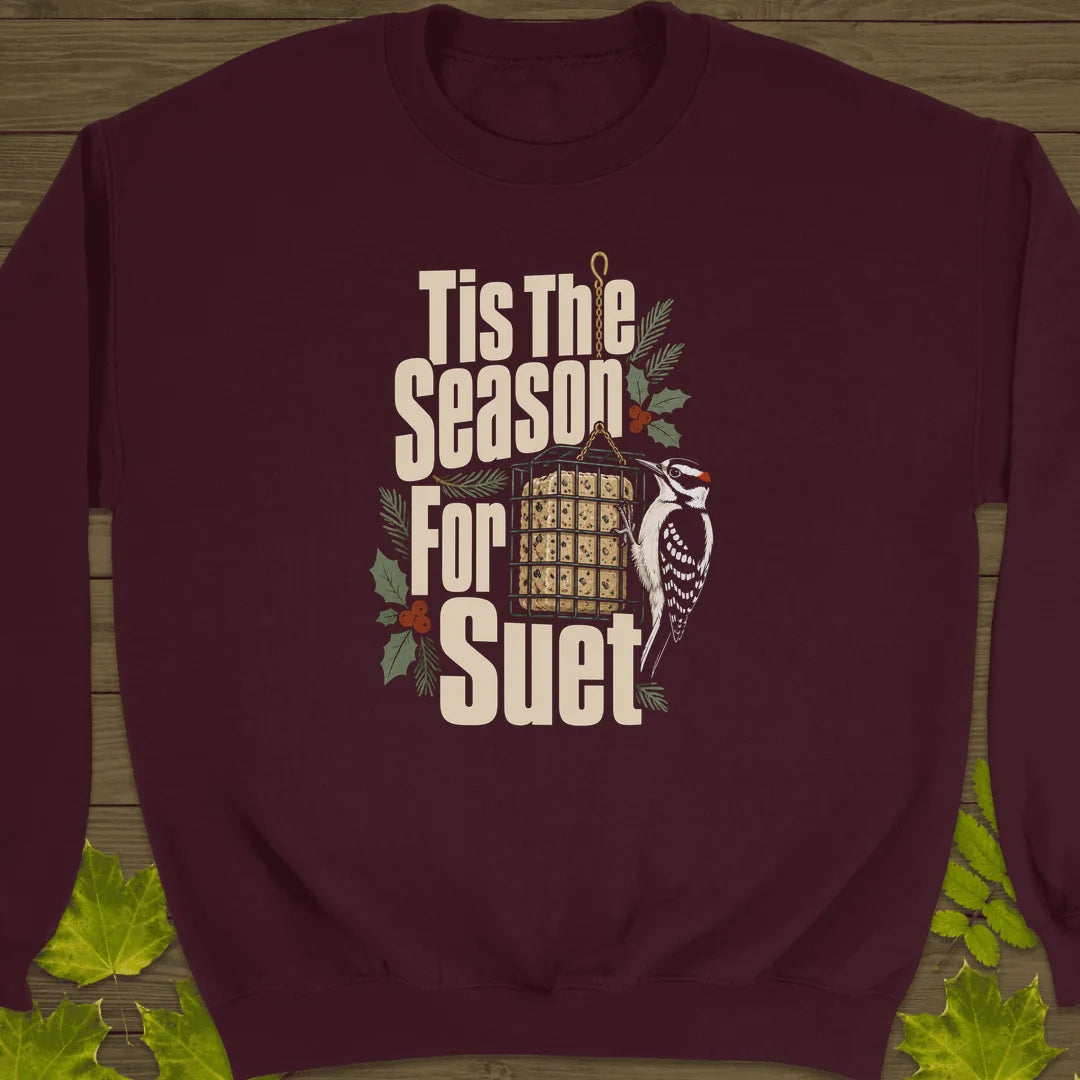 Tis The Season For Suet Sweatshirt in Maroon