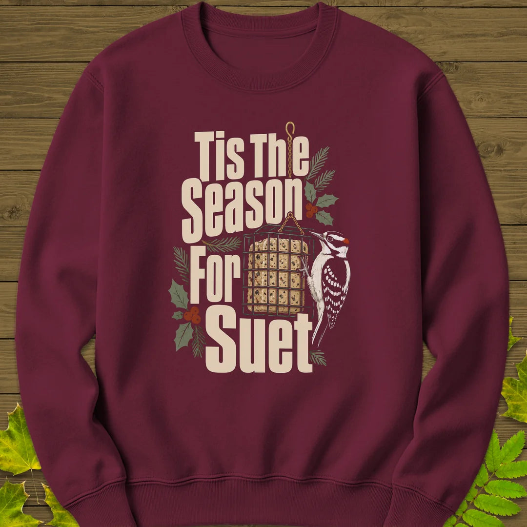 Tis The Season For Suet Sweatshirt in Maroon