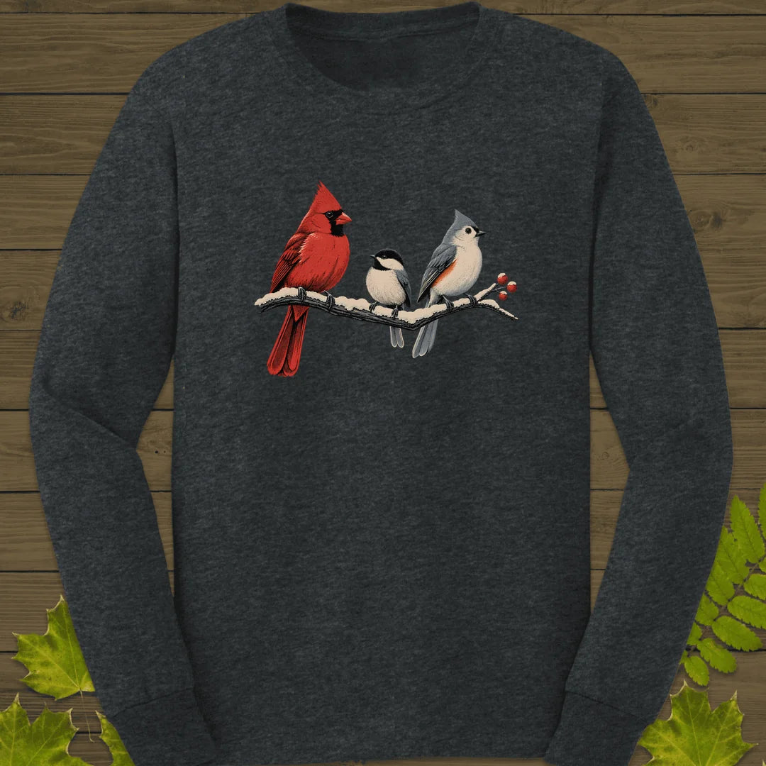 Winter Branch Trio Long Sleeve in Dark Heather