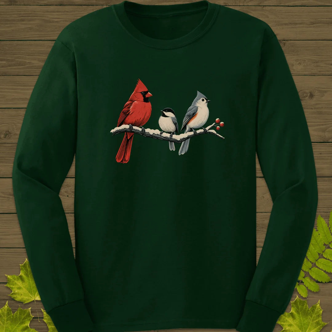 Winter Branch Trio Long Sleeve in Forest Green