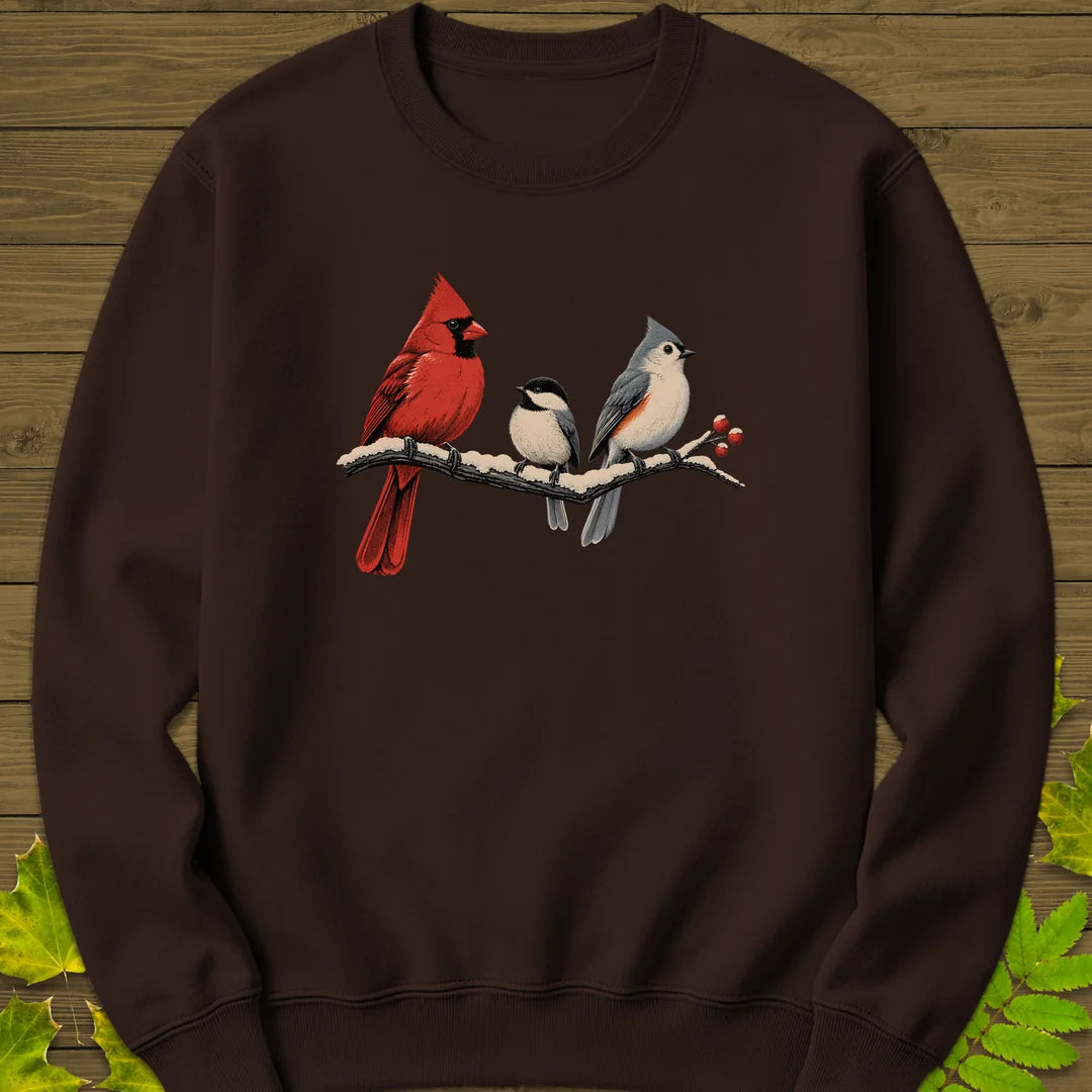Winter Branch Trio Sweatshirt in Dark Chocolate
