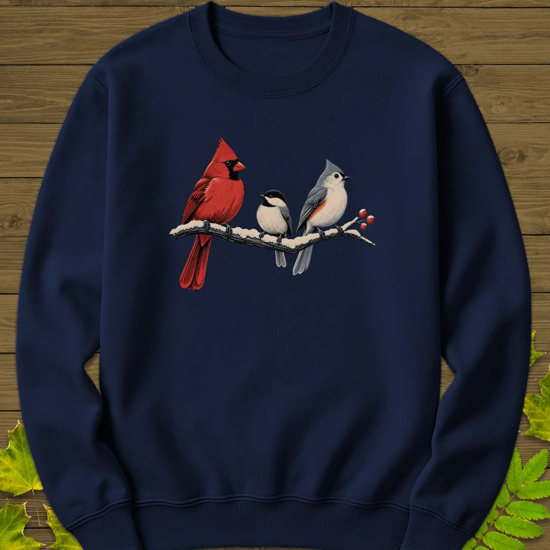Winter Branch Trio Sweatshirt in Navy