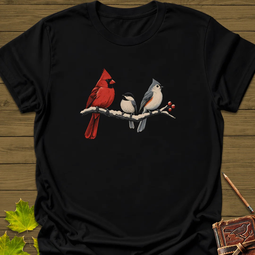 Winter Branch Trio T-Shirt in Black