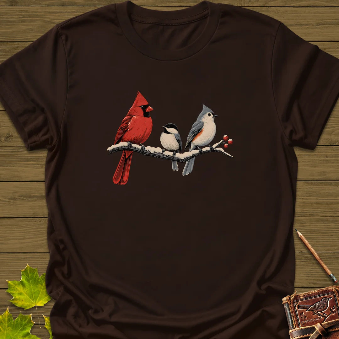 Winter Branch Trio T-Shirt in Dark Chocolate